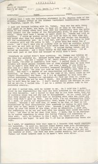 Affidavit, Marie T. Meely Statement to Charles Cobb, Student Nonviolent Coordinating Committee