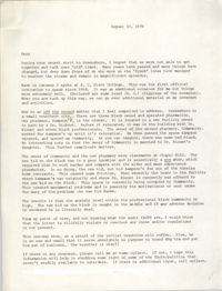 Letter from Cleveland Sellers, August 10, 1979