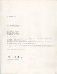 Letter from Cleveland Sellers to Jese E. Marshall, November 16, 1982