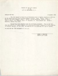 Minutes of the City Council of the City of Greensboro, N.C., December 1, 1980