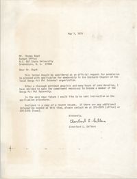 Letter from Cleveland Sellers to Thomas Boyd, May 7, 1979