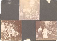 Charleston, Georgetown, and Flat Rock, Page 6 (front): Ride in a Horse and Buggy / Two Women Standing on the Lawn