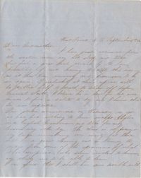 087. Samuel Wragg Ferguson to F.R. Barker (Godmother) -- September 3rd, 1852