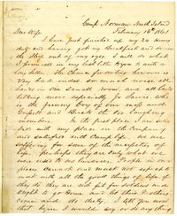 Letter from John R. Beaty to his wife Melvina, February 16, 1861