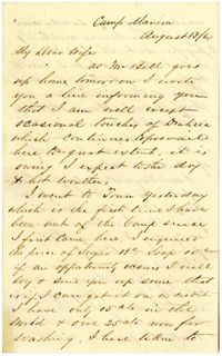 Letter from John R. Beaty to his wife Melvina, August 1861