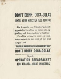 Coca-Cola Internal Correspondence and Two Handbills Calling for the Boycott of Coca-Cola