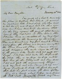 Letter from John R. Beaty to his dauther Isabella, January 1862