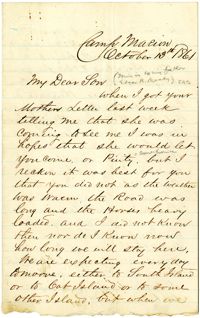 Letter from John R. Beaty to his son Edgar, October 1861