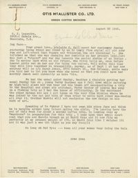 Letter from Armant Legendre, August 26, 1946