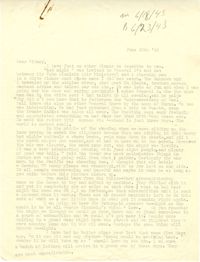 Letter 1 from Gertrude Sanford Legendre, June 18, 1943