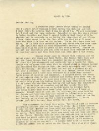 Letter from Sidney Jennings Legendre, April 4, 1944