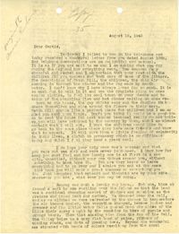 Letter 1 from Sidney Jennings Legendre, August 16, 1943