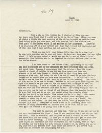 Letter from Sidney Jennings Legendre, April 1, 1943