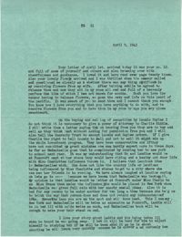 Letter 1 from Sidney Jennings Legendre, April 9, 1943