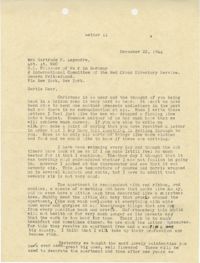 Letter from Sidney Jennings Legendre, December 22, 1944