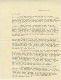 Letter from Sidney Jennings Legendre, January 11, 1943