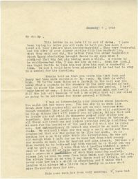 Letter from Sidney Jennings Legendre, January 9, 1943