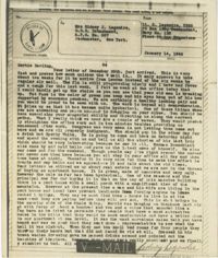 Letter from Sidney Jennings Legendre, January 14, 1944