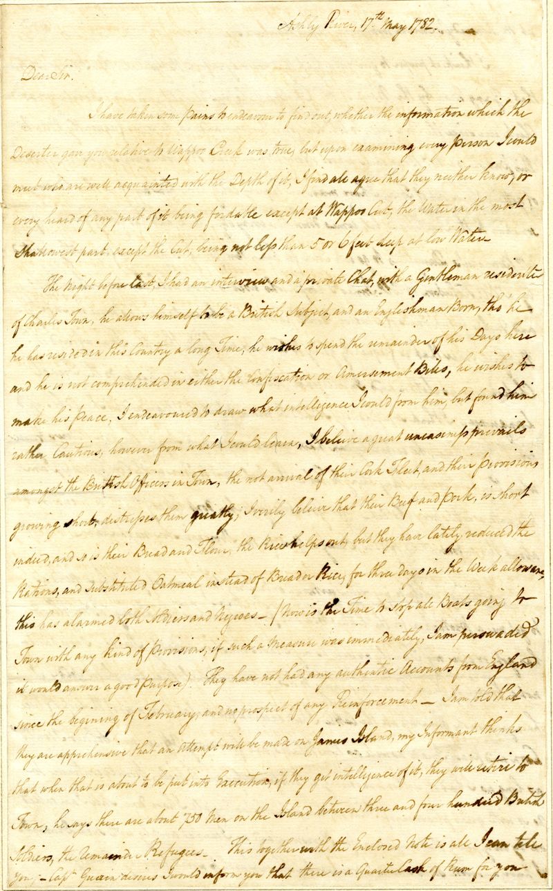 Letter from Thomas Farr to John Laurens TIFY