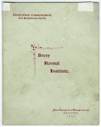 Avery Normal Institute Commencement Program for Zion Presbyterian Church Ceremony