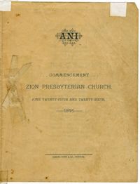 Commencement Program for Zion Presbyterian Church Ceremony