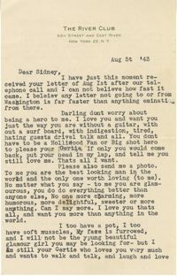 Letter from Gertrude Sanford Legendre, August 5, 1943