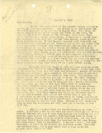 Letter 1 from Sidney Jennings Legendre, August 6, 1943