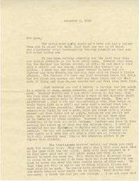 Letter from Sidney Jennings Legendre, December 9, 1942