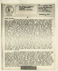 Letter from Sidney Jennings Legendre, December 4, 1943