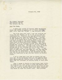 Letter from Sidney Jennings Legendre, January 28, 1948