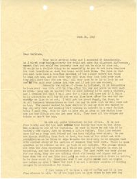 Letter from Sidney Jennings Legendre, June 26, 1943