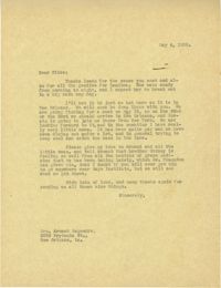 Letter from Gertrude Sanford Legendre, May 4, 1938