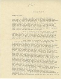 Letter from Sidney Jennings Legendre, January 20, 1943