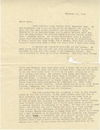 Letter from Sidney Jennings Legendre, December 26, 1942
