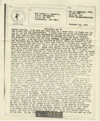 Letter 2 from Sidney Jennings Legendre, December 25, 1943