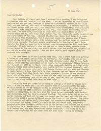 Letter from Sidney Jennings Legendre, June 12, 1943