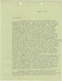 Letter from Sidney Jennings Legendre, June 20, 1944