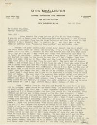 Letter from Armant Legendre, February 25, 1948