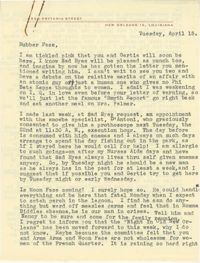 Letter from Olive Legendre, April 15, 1947