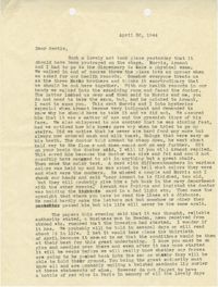 Letter from Sidney Jennings Legendre, April 30, 1944