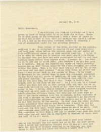 Letter from Sidney Jennings Legendre, January 28, 1943