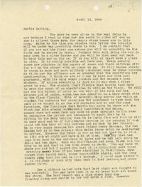 Letter from Sidney Jennings Legendre, April 14, 1944