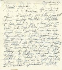 Letter from Jane Sanford Pansa, August 11, 1943