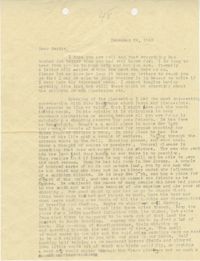 Letter from Sidney Jennings Legendre, December 26, 1943