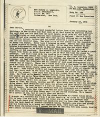 Letter from Sidney Jennings Legendre, January 18, 1944