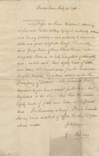 Affidavit from Charleston Planter George Rivers, July 19, 1780