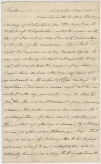 Letter from Thomas S. Grimke refusing to cast ballot for President, December 1828