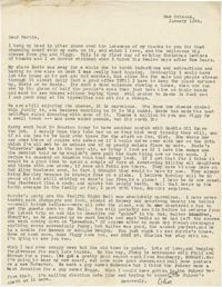 Letter from Olive Legendre, January 12, 1952
