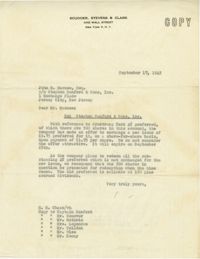 Letter from H. M. Chase, September 17, 1945