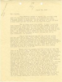 Letter 1 from Sidney Jennings Legendre, August 13, 1943